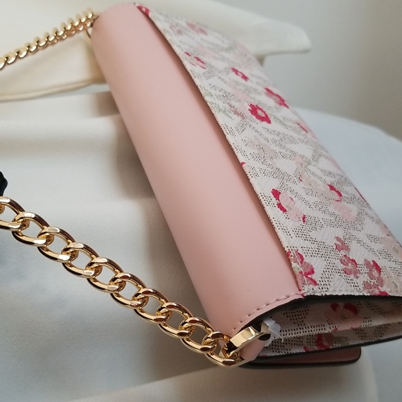 SOLD Michael Kors| Crossbody Wallet Jet Set Charm Vanilla MLTI Pink - Picture 9 of 9